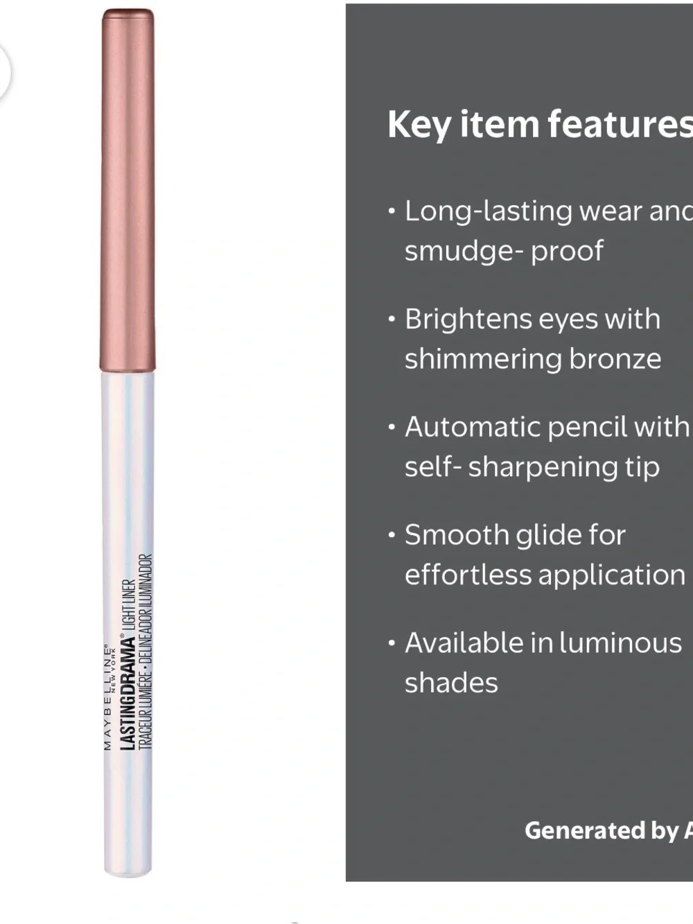 Maybelline Lasting Drama Twist-Up Eye Liner Pencil - Rose Gold Shimmer